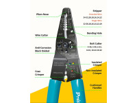 PROSKIT Alicate de Cravar Terminais 206mm 5em1 PROSKIT Alicate de Cravar Terminais 206mm 5em1